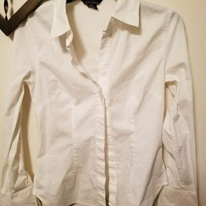 White form fitting dress shirt